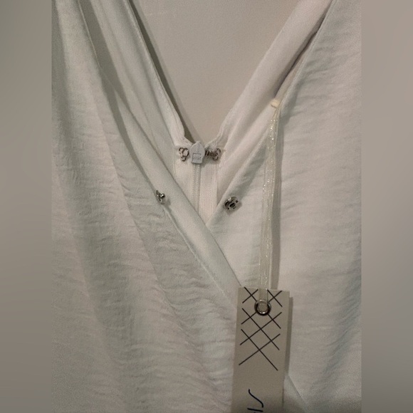 She + Sky white wide leg sleeveless jumpsuit V-neck LSY3899 - Picture 6 of 14